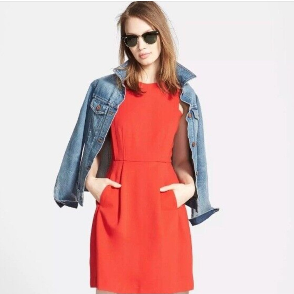 Madewell Fit & Flare Skater Dress - Red